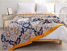 Boho spiral flower muslin blanket for adults, twin size 60x80 inches, cozy 4-layer cotton summer bed coverlet for sofa or bed