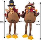 Two cozy stuffed turkey dolls from CozyNest Decor, perfect for Thanksgiving autumn fall tabletop home decor.