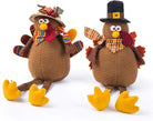 CozyNest Decor Ogrmar 2 Pack stuffed turkey couple dolls for Thanksgiving autumn holiday tabletop decoration, handmade collectible dolls