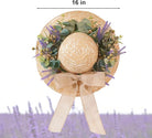 CozyNest Decor 16-inch spring eucalyptus wreath with straw hat and bow, perfect for front door, wall, or holiday home décor.