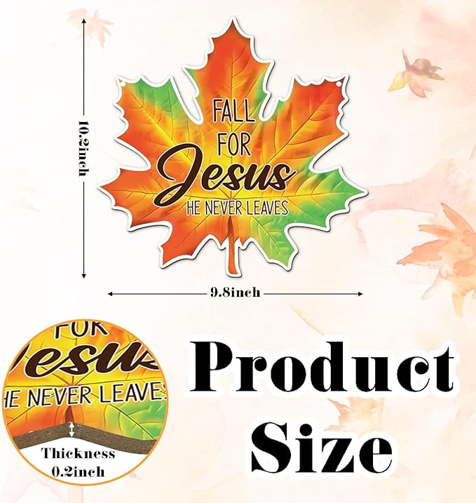 CozyNest Decor maple leaf fall decor sign with Christian message, autumn wreath, farmhouse style for front door or wall display