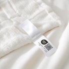 CozyNest Decor white checkered faux rabbit fur twin bed blanket, soft fuzzy minky throw for couch or bed, 60x80 inches in ivory