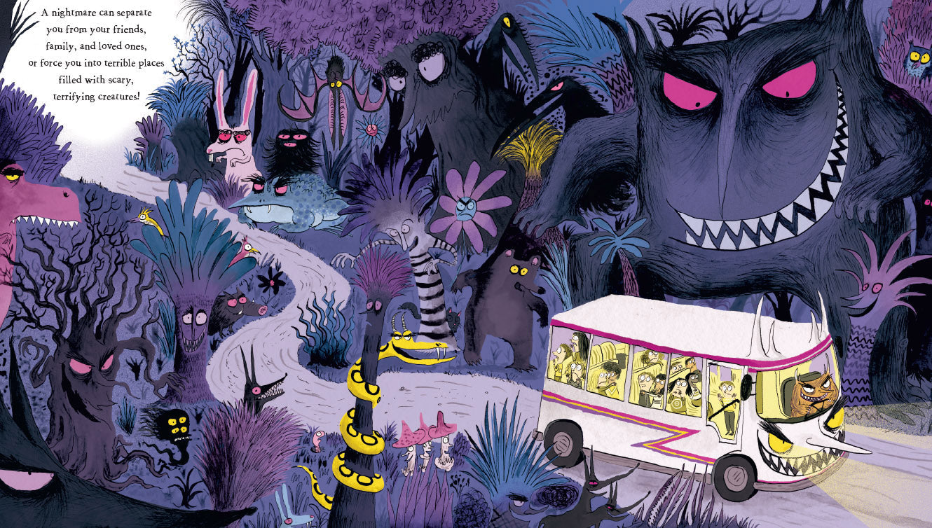 Inside view of the hardcover "How to Knock Out Nightmares" book by Insight Editions with colorful interior pages and jacket.