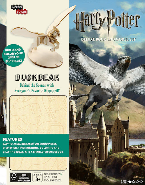 Hardcover Harry Potter Buckbeak deluxe model set by Insight Editions featuring detailed Harry Potter-themed book and model of Buckbeak
