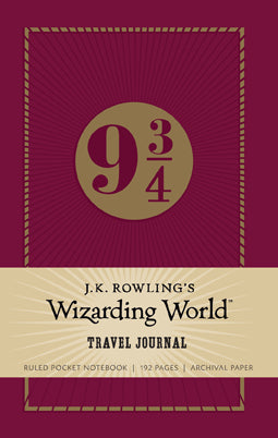 Hardcover J.K. Rowling's Wizarding World Travel Journal by Insight Editions with illustrated cover featuring magical motifs.