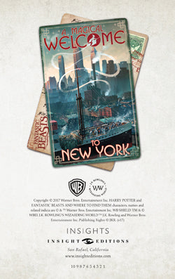 Interior of hardcover J.K. Rowling's Wizarding World travel journal by Insight Editions, featuring lined pages and magical design accents.