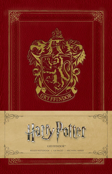 Softcover Harry Potter Gryffindor ruled notebook with Harry Potter and Gryffindor crest cover by Insight Editions.