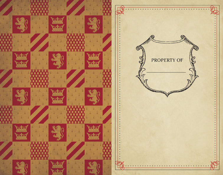 Softcover Harry Potter Gryffindor ruled notebook with interior pages, branded by Insight Editions, featuring Gryffindor house design.