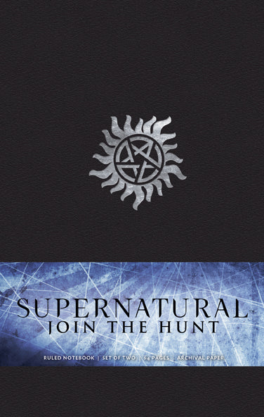 Set of two softcover Supernatural: Join the Hunt Notebook Collection by Insight Editions featuring dark, mysterious cover designs.