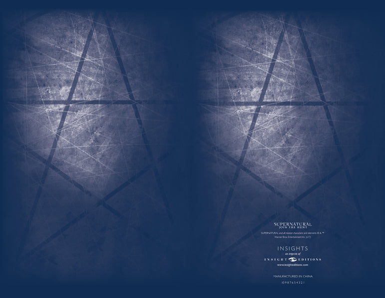 Two softcover Supernatural: Join the Hunt Notebook Collection by Insight Editions, open to pages inside, featuring themed interior designs.