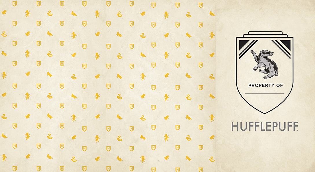 Hufflepuff hardcover ruled journal by Insight Editions featuring Harry Potter-themed design and interior pages for writing.