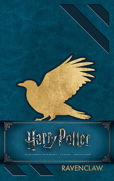 Hardcover Ravenclaw journal with ruled pages, featuring Harry Potter Ravenclaw crest and blue cover, by Insight Editions.