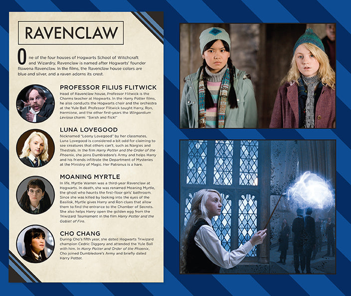 Harry Potter Ravenclaw hardcover ruled journal with blue cover and Ravenclaw crest, featuring lined pages inside.