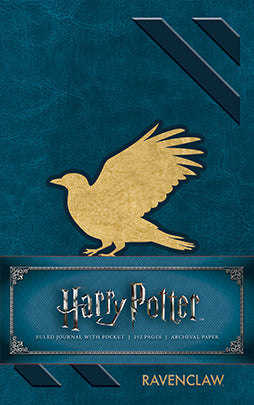 Hardcover Ravenclaw Harry Potter pocket journal with ruled pages and a blue and silver cover featuring the Ravenclaw crest.