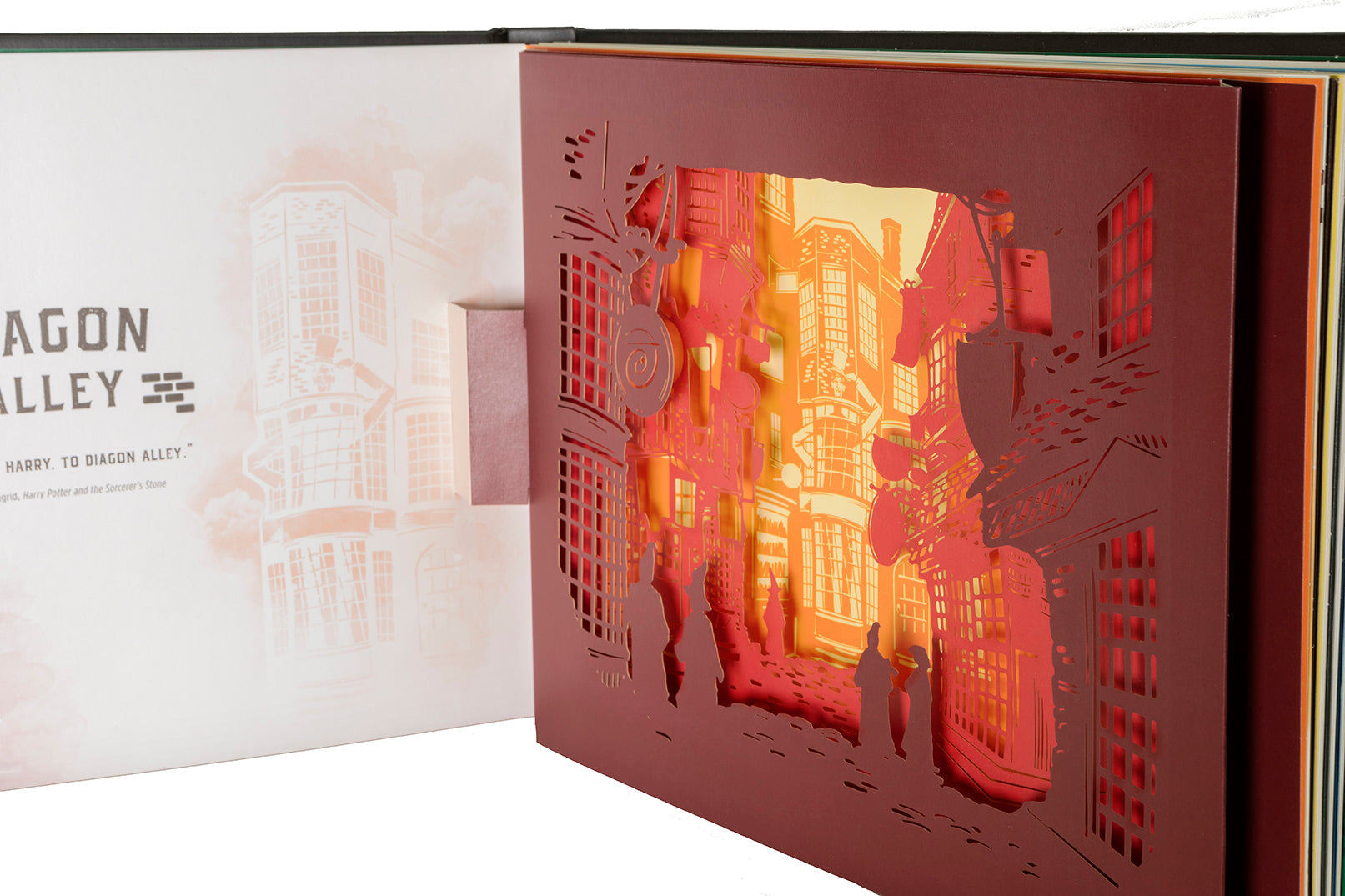 Interior page of Harry Potter: Magical Places hardcover book by Insight Editions, featuring detailed illustrations of iconic locations.