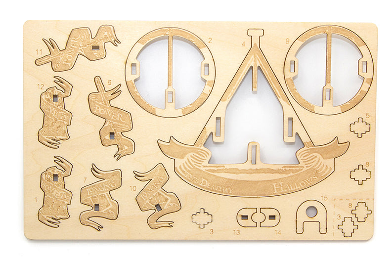 Harry Potter Deathly Hallows IncrediBuilds Emblematics kit with collectible stationery and themed design by Insight Editions.