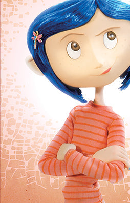 Inside view of Coraline Pocket Notebook Collection softcover by Insight Editions, showing lined pages and whimsical cover design.