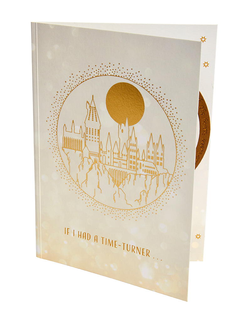 Interior view of Harry Potter Time-Turner Signature Pop-Up Card by Insight Editions, featuring detailed magical design.