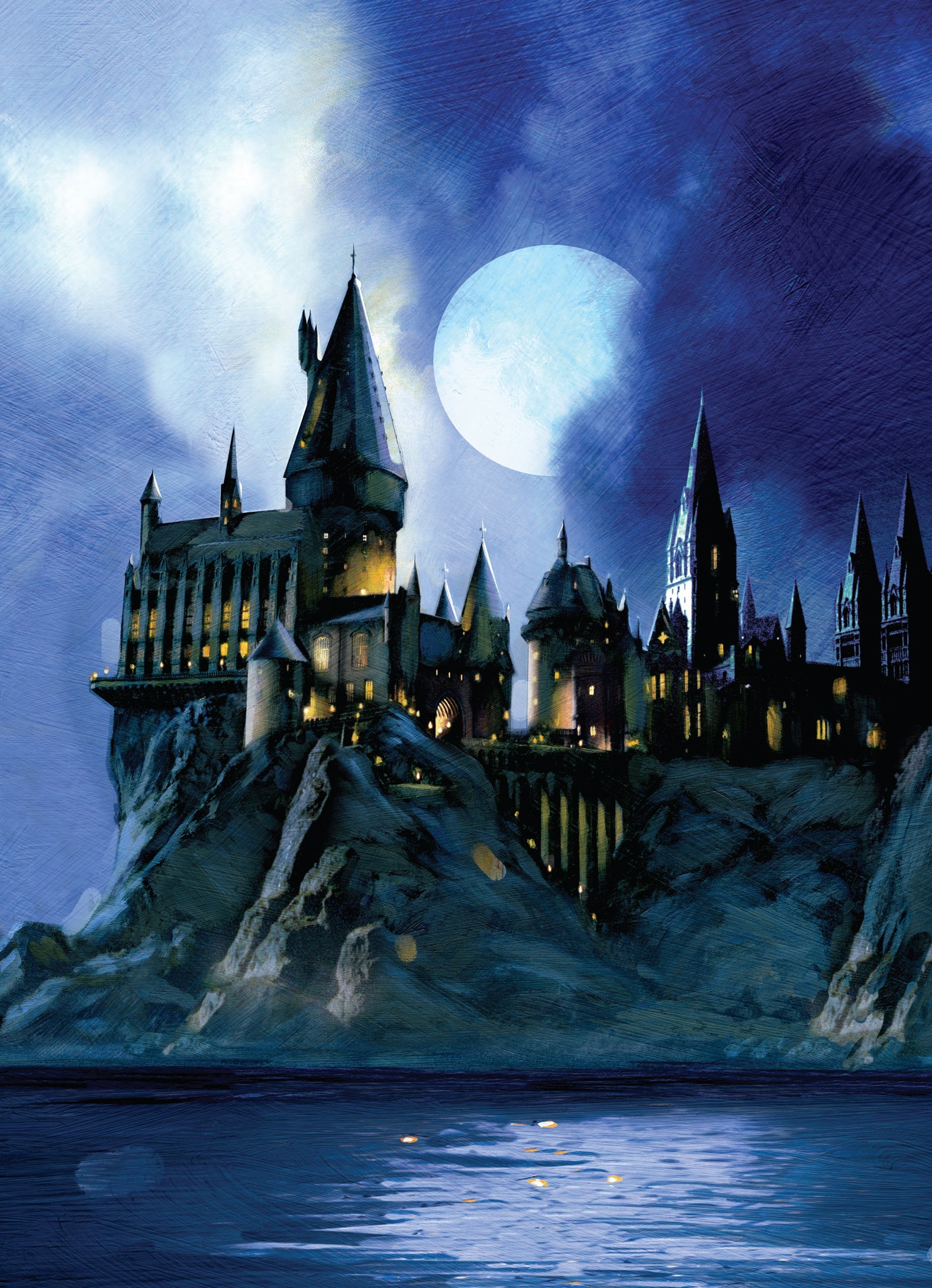 Inside view of Harry Potter Hogwarts Signature Pop-Up Card by Insight Editions, featuring detailed magical castle and wizarding scenes.