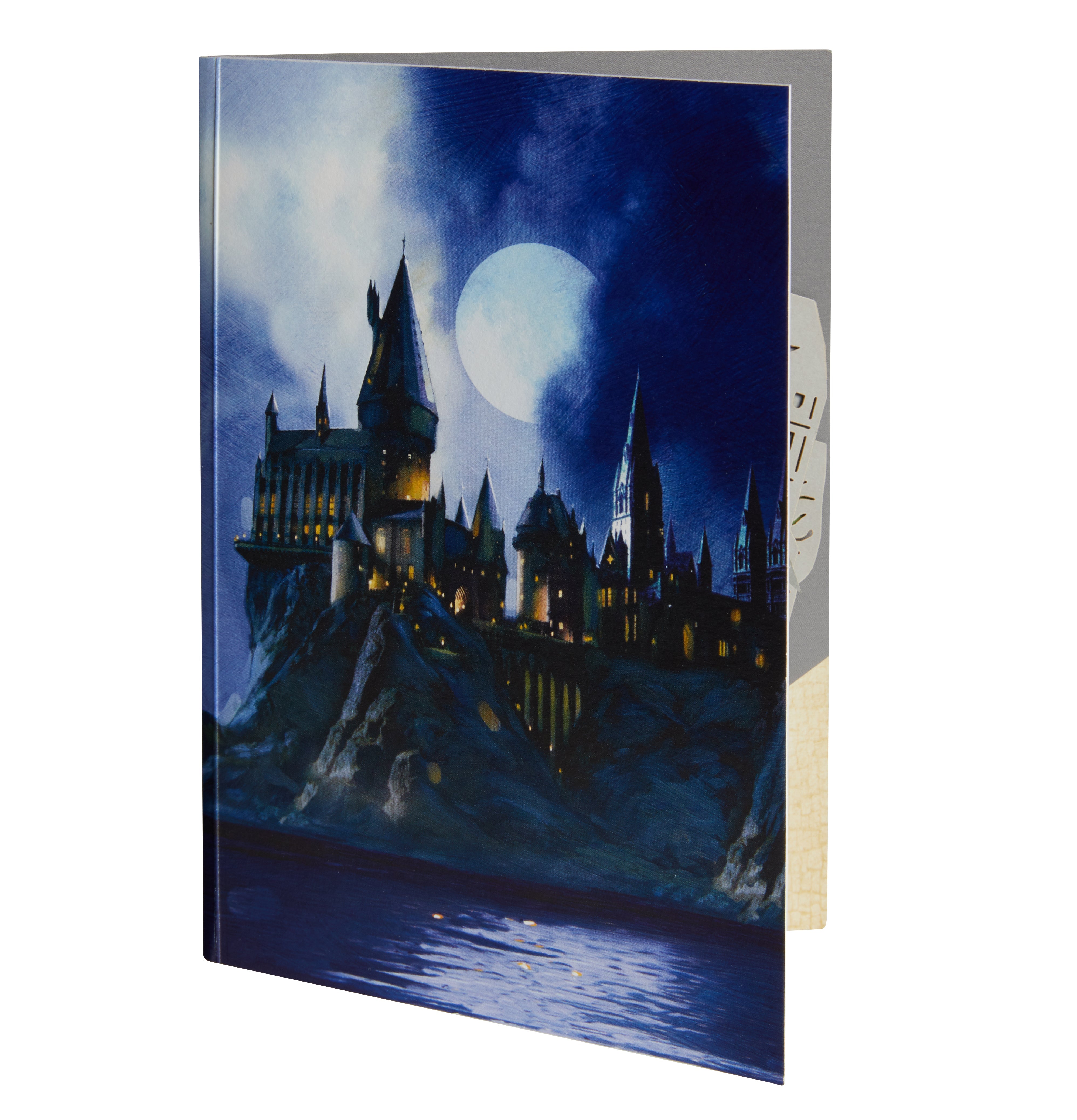 Interior view of Harry Potter Hogwarts Signature Pop-Up Card by Insight Editions, featuring detailed wizarding scenes and vibrant colors.