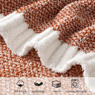 CozyNest Decor MIULEE burnt orange throw blanket for bed, twin size, soft, fluffy knit blanket for sofa, chair, or outdoor use.