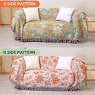 CozyNest Decor boho fall throw blanket with floral print, ultra-soft breathable cotton, orange and sage green, 60x80 inches for bed or sofa.