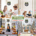 Rustic wooden seasonal welcome sign wreath with dog design, ideal for front door, porch, or wall décor for all seasons.