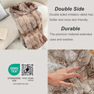 CozyNest Decor faux fur throw blanket with reversible ultra-soft, fluffy ombre design, perfect for couch or bed comfort.
