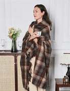 CozyNest Decor brown throw blanket with tassels, 50x60 inches, lightweight and warm for couch, bed, or outdoor use.