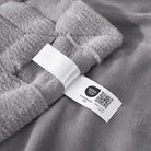 CozyNest Decor checkered white faux rabbit fur throw blanket with fluffy grey minky texture, queen size for couch or bed.