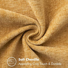CozyNest Decor MIULEE 16x16 inch gold farmhouse throw pillow covers with stitched edges, soft chenille, perfect for sofa or bed decor