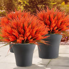CozyNest Decor artificial lavender flowers and monkey grass outdoor faux plants in a hanging planter for garden or porch decor