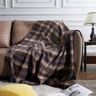 CozyNest Decor ZonLi brown throw blanket with tassels, 50x60 inches, lightweight and warm for couch, bed, or outdoor use.