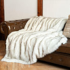 CozyNest Decor luxury ivory white faux fur throw blanket, extra large, soft, plush, reversible with velvet, perfect for bed or couch.