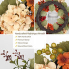 CozyNest Decor 24-inch fall wreath with hydrangeas, berries, and faux autumn flowers for front door or farmhouse Thanksgiving decor