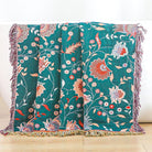 CozyNest Decor boho large cotton throw blanket with tassels, ultra-soft rustic quilt for sofa, bed, or travel decor.