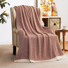 CozyNest Decor MIULEE fall rust throw blanket, super soft, fluffy, twin size for bed, couch, or outdoor use, 60x80 inches.