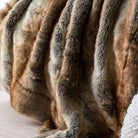 CozyNest Decor large brown faux fur throw blanket for bed and couch, 60 x 80 inches, super soft, fuzzy, reversible to plush velvet.