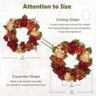 20-inch CozyNest Decor autumn wreath with hydrangeas, berries, and fall flowers, perfect for farmhouse door or wall decoration.