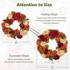 CozyNest Decor 24-inch fall wreath with hydrangeas, berries, and autumn flowers for front door or wall decoration.