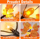 CozyNest Decor 24-inch prelit artificial fall maple trees with 48 LEDs, battery-operated, perfect for Thanksgiving and autumn decor.