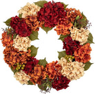 24-inch CozyNest Decor fall wreath with hydrangeas, berries, and autumn flowers for front door decor, farmhouse, Thanksgiving, harvest