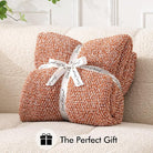 CozyNest Decor MIULEE fall burnt orange throw blanket, soft and fluffy knit blanket for sofa, bed, or outdoor use, 50 x 60 inches.
