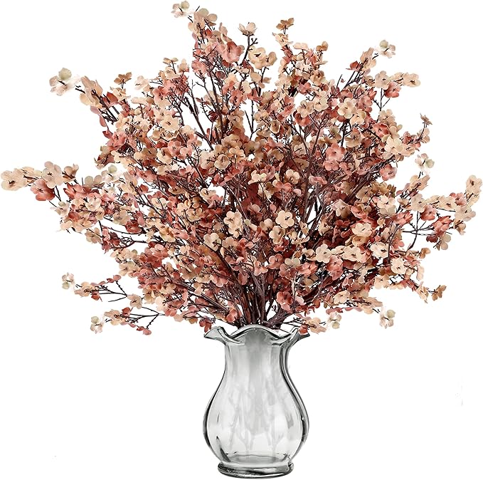 CozyNest Decor 15-piece Baby's Breath Artificial Flowers silk bouquets for DIY floral arrangements and autumn table centerpieces.