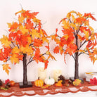 CozyNest Decor 2-pack 24-inch prelit artificial fall maple trees with LED lights, perfect for autumn home, table, or office decor.