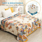 CozyNest Decor boho large cotton throw blanket with floral butterfly design, reversible, soft for sofa, couch, or bed, 90x98 inches.