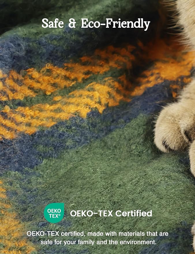 CozyNest Decor green plaid throw blanket with tassels, lightweight and soft, perfect for couch or bed decor, 50x60 inches.
