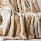 CozyNest Decor BATTILO HOME luxury faux fur throw blanket in soft mink fur, 50x60 inches, perfect for couch, sofa, or bed.
