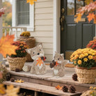 CozyNest Decor Fall fox figurines, handmade sisal animals for Thanksgiving, autumn table centerpiece or mantel decorations, set of 2.