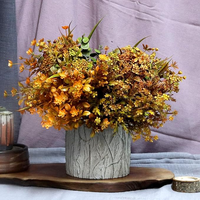 Artificial fall flowers and greenery bundles by CozyNest Decor, perfect for autumn decor, Thanksgiving, and farmhouse floral arrangements.